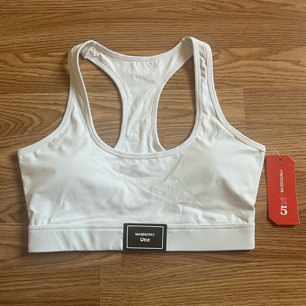 (NEVER WORN) MUSESONLY White Racerback Sports Bra